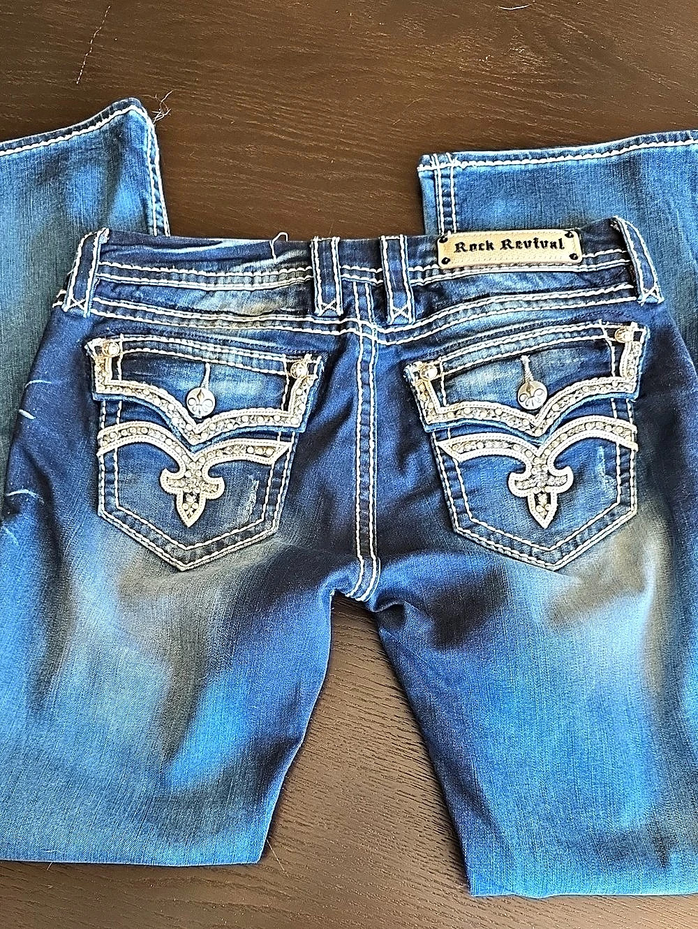 Rock Revival Shorts Embellished Denim Jean Waist 31